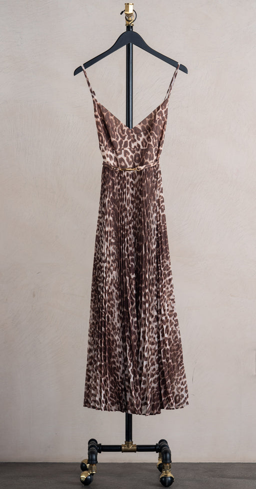Zimmermann Sunray Pleated Picnic Dress Leopard