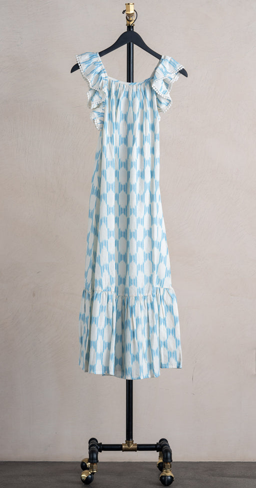 Mer St Barth Eva Dress Sky Blue Ikat