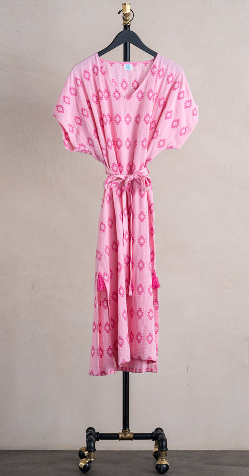 Mer St Barth Capucine Maxi Caftan Rose Embroidery